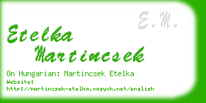 etelka martincsek business card